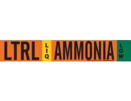 LTRL LIQ AMMONIA LOW Pipe Marker, 2.25" H x 14" W, Fits Pipes 2.5" Dia. Thru 7.875" Dia.