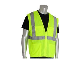 Class 2 Mesh Vest, 4 Pockets, Zipper Closure 2in. Tape