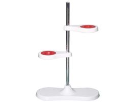 Funnel stand for 2 funnels, with two funnel holders for 40-180 mm