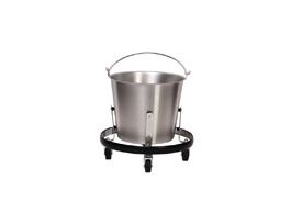 Stainless Steel Bucket Stand with four 2" Swivel Casters.