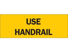 Use Handrail Sign, 3.5" H x 10" W x 0.006" D, Polyester