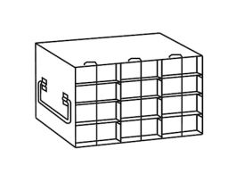 Upright Freezer Rack for 96-Well Microtube Boxes or Boxes w/ 2 1/8" Max H, 3 x 4 Array