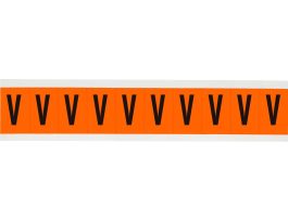 Outdoor Vinyl 2 in Black on Orange Letters V Card of 10 Labels