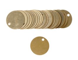 Blank Valve Tags, 1-1/2" Dia, Brass