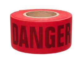 Re-Pulpable Danger Do Not Enter Barricade Tape, Biodegradable Cotton, Black on Red, 3" x 135'