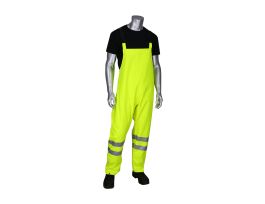 Arc Rated Bib Overall, PU/Cotton, ANSI Class E, Front Fly, Cuff and Waist Adj., FR Refl. Tape, LY