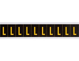 Outdoor Vinyl 1 in Yellow on Black Letters L Card of 10 Labels