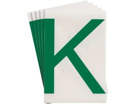 ToughStripe® Floor Marking Polyester 8 in Label Letter K Green 20/PK