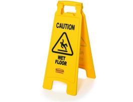 SIGN CAUTION WET FLOOR YEL