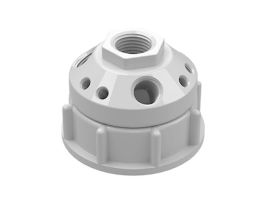 Solvent Waste Manifold, PTFE, 61 mm, 1x1/2" NPT, 3x1/4" NPT, 6x1/4-28 UNF; 1/EA