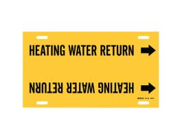 Heating Water Return Pipe Marker, 10" H x 24" W, Fits Pipes 8" Dia. Thru 9.875" Dia.
