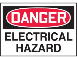 Safety Label, 3.5" x 5", DANGER ELECTRICAL HAZARD, DURA-VINYL, EA