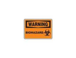 Safety Sign, Warning - Biohazard, 10" X 14", Plastic