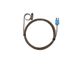 Type-T Hose Clamp Probe 0.44 -1.00 OD Mini-Connector, Grounded 10ft SS Braid Cable