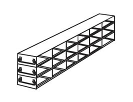 Upright Freezer Drawer Rack for Microtube Boxes with 1 1/8" Max Height, 6 x 3 x 2 Array