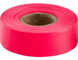 Flagging Tape, Plastic, Fluorescent Red, 1.187" x 150'