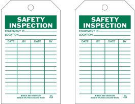 Tag Polyester 7x4 Green on White 10/PK