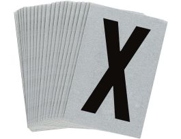 BradyLite 1 in Reflective Numbers Black on Silver, X 25/PK