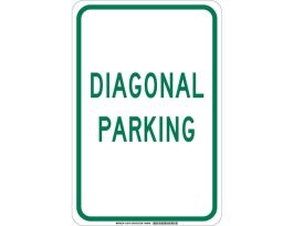 Diagonal Parking Sign, 18" H x 12" W x 0.06" D, Polystyrene
