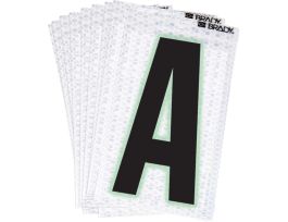 Glow in the Dark 2 in Black, Green Glow on Silver Letter A 10/PK
