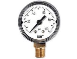 2.5" Standard Pressure Gauge, 0 to 100 psi, Back Mount