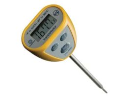Yellow High-Accuracy Waterproof Digital Pocket Thermometer; -4 to 400F