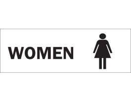 Women Sign, 4" H x 12" W x 0.1" D, Fiberglass