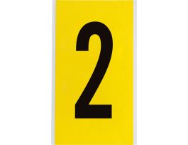 Repositionable Vinyl 6 in Black on Yellow, Numbers 2 Card