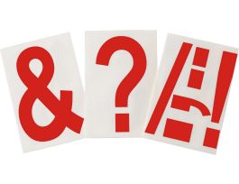 ToughStripe® Floor Marking Polyester 8 in Label Assorted Punctuation Red 20/PK