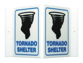 Fire Emergency & Disaster Sign - Acrylic, High Visibility V-Style