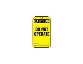 Tag, Caution Do Not Operate, Back B, 5 7/8" X 3 1/8", PF-Cardstock
