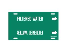 Filtered Water Pipe Marker, 8" H x 16" W, Fits Pipes 6" Dia. Thru 7.875" Dia.