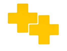 ToughStripe® Floor Marking Tape Cross-Shaped Center Marks -  Polyester, Solid Color, Yellow, 3" x 8"