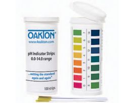 pH Indicator Strips, 0 to 14, 100/pk