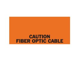 Caution Fiber Optic Cable, 5" H, Vinyl