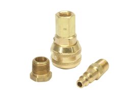 One male and one female coupler, to connect breathing tube to 3/8" I.D. hose, Hansen