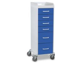 BLUE POLY TALL 6DRWR CART