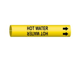 Hot Water Pipe Marker, 2" H x 2" W, Fits Pipes 2.5" Dia. Thru 3.875" Dia.