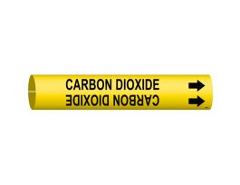 CARBON DIOXIDE Pipe Marker, 2" H x 2" W, Fits Pipes 2.5" Dia. Thru 3.875" Dia.