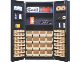 CABINET W/64 IVORY BINS STEEL 36X24X72IN