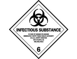 Biohazard Sign, 4" H x 4" W x 0.005" D, Vinyl
