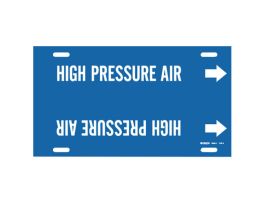 Snap-On Pipe Marker: HIGH PRESSURE AIR, 10" H x 32" W, Fits Pipes 10" Dia. Thru 15" Dia.