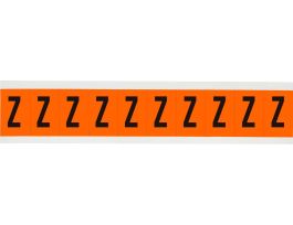 Outdoor Vinyl 1 in Black on Orange Letters Z Card of 10 Labels