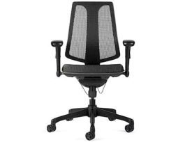 Modern Mesh Chair with Contoured Backrest and Lumbar Support 