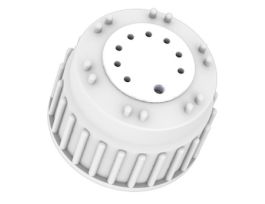 Solvent Bottle Cap, 83B, 8 Luer ports and 1 venting port, white; 1/ea