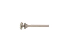 Mounting Rod with Coupler, Nickel-Plated Zinc, 6"