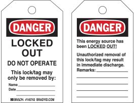 ToughWash DANGER Locked Out Do Not Operate Lockout Tags Polypropylene 5x3 10PK