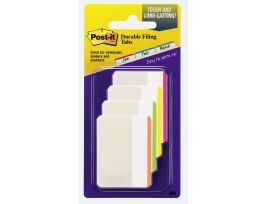 Post-it® Durable Tabs 686F-1BB, 2 in. x 1.5 in. (50.8 mm x 38 mm) Beige, Green, Red, Canary Yellow 24 pk/cs