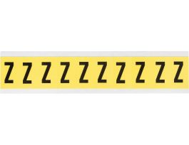 Repositionable Vinyl 1 in Black on Yellow, Letters Z Card of 10 Labels
