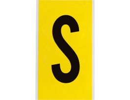 Repositionable Vinyl 6 in Black on Yellow, Letters S Card